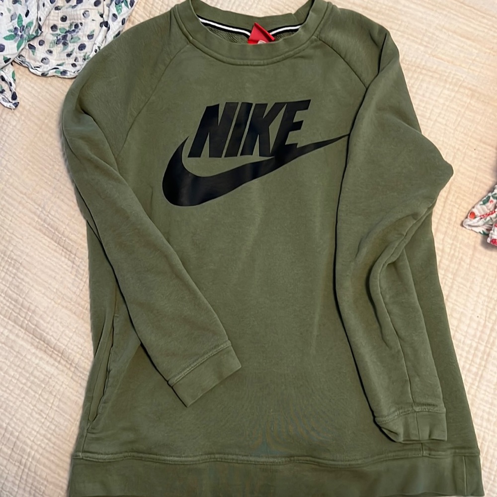 Army green Nike sweatshirt